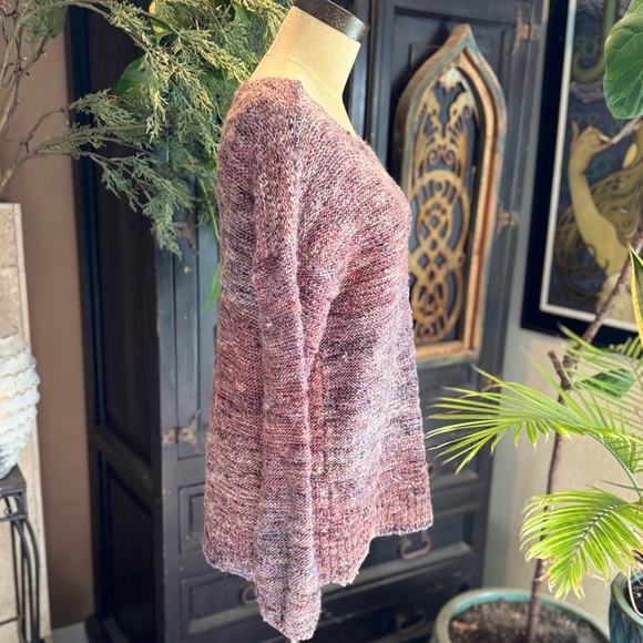 American Eagle soft oversized heathered mauve cozy sweater boat neck - Picture 9 of 14